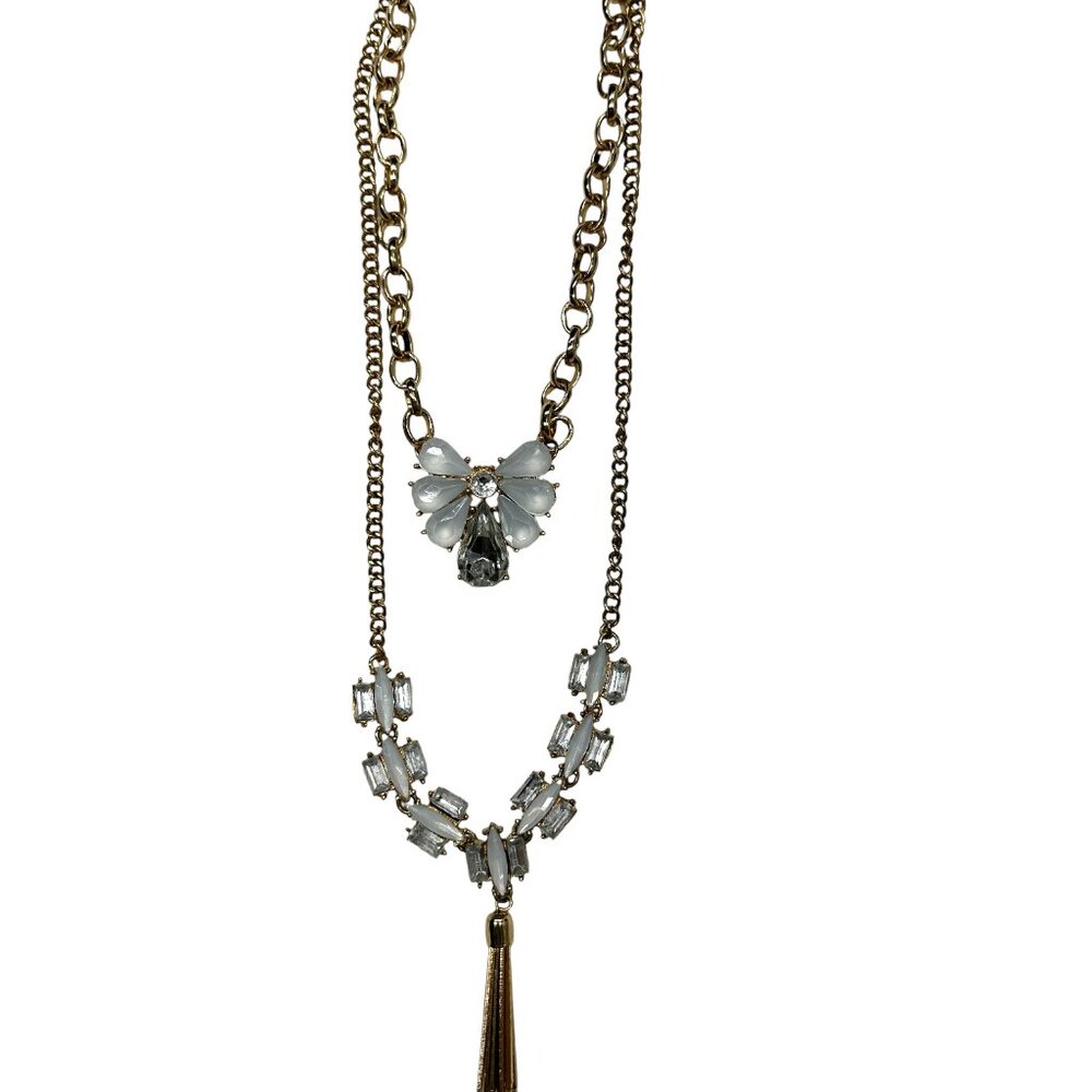 Double Strand Rhinestone Necklace - Picture 2 of 8